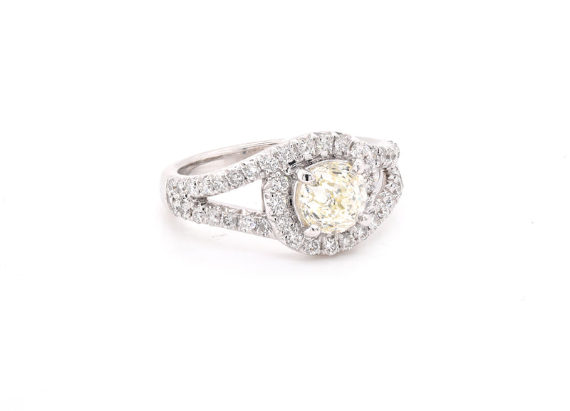 14 Karat White Gold Crown of Light 1.06ct Diamond Engagement Ring