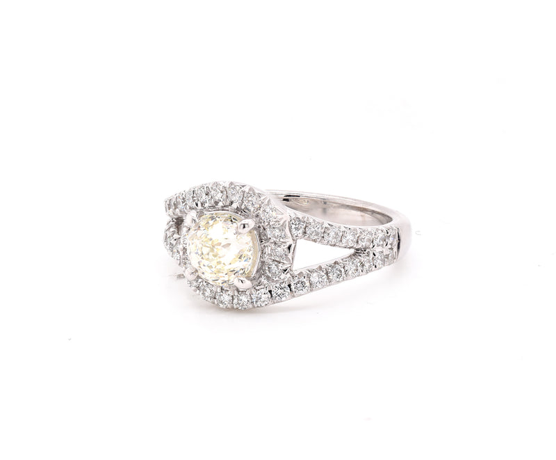 14 Karat White Gold Crown of Light 1.06ct Diamond Engagement Ring