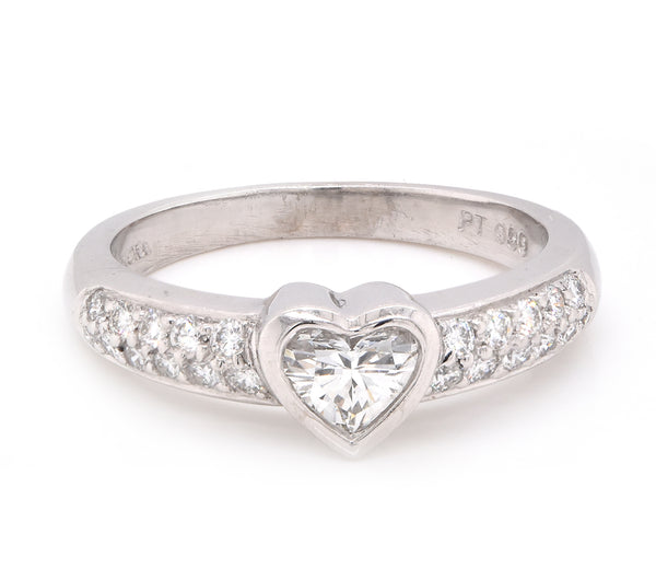 Honora Platinum 0.45 Heart Diamond Engagement Ring