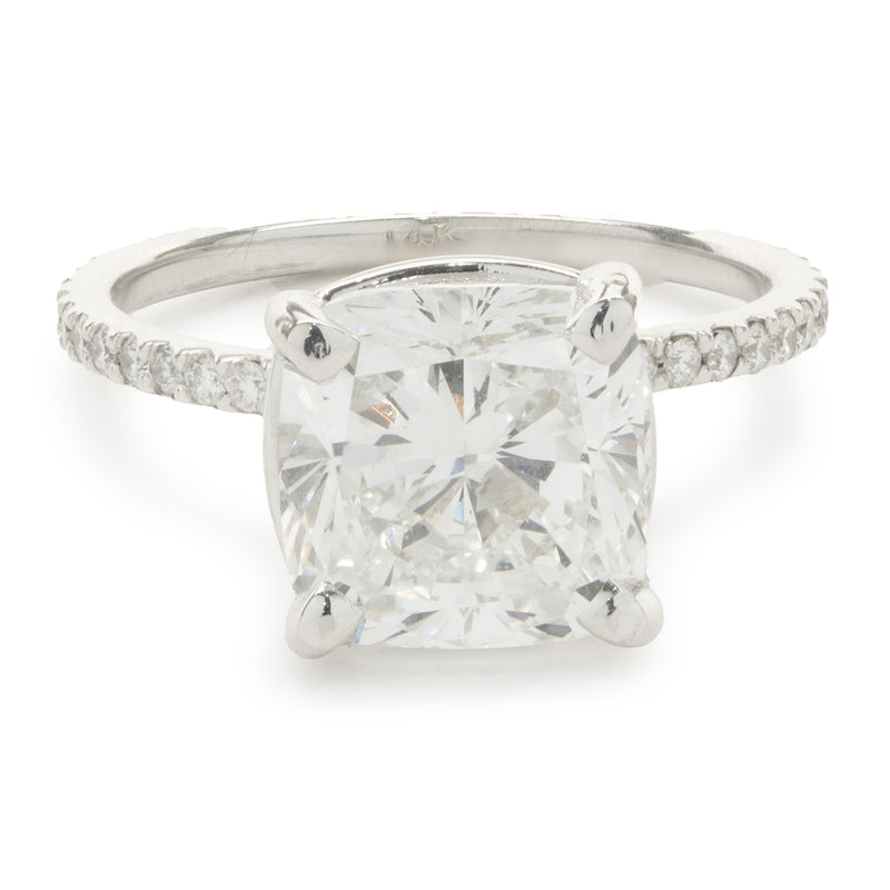14 Karat White Gold Diamond Engagement Ring