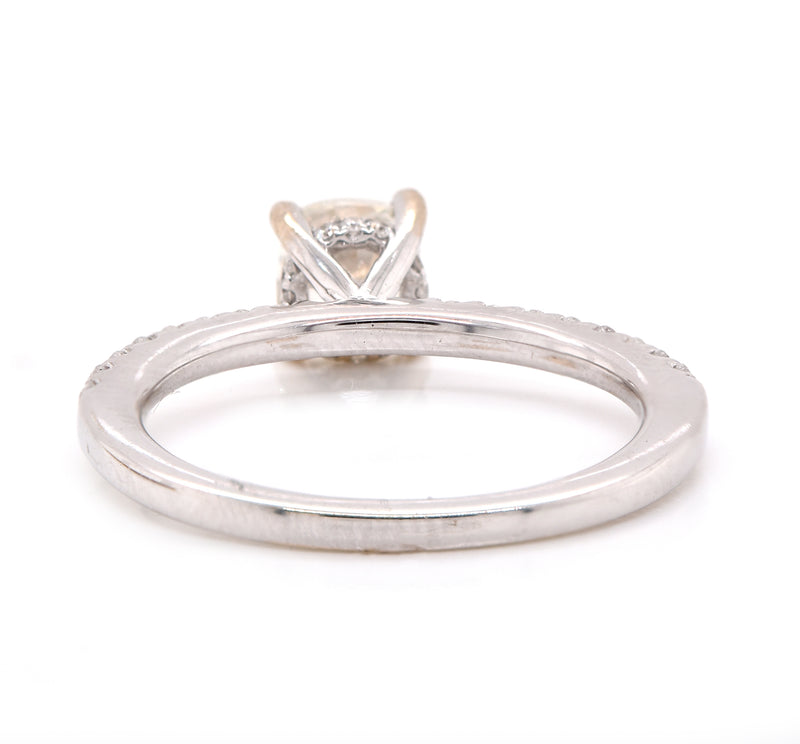 18 Karat White Gold 1.00ct Cushion Diamond Engagement Ring