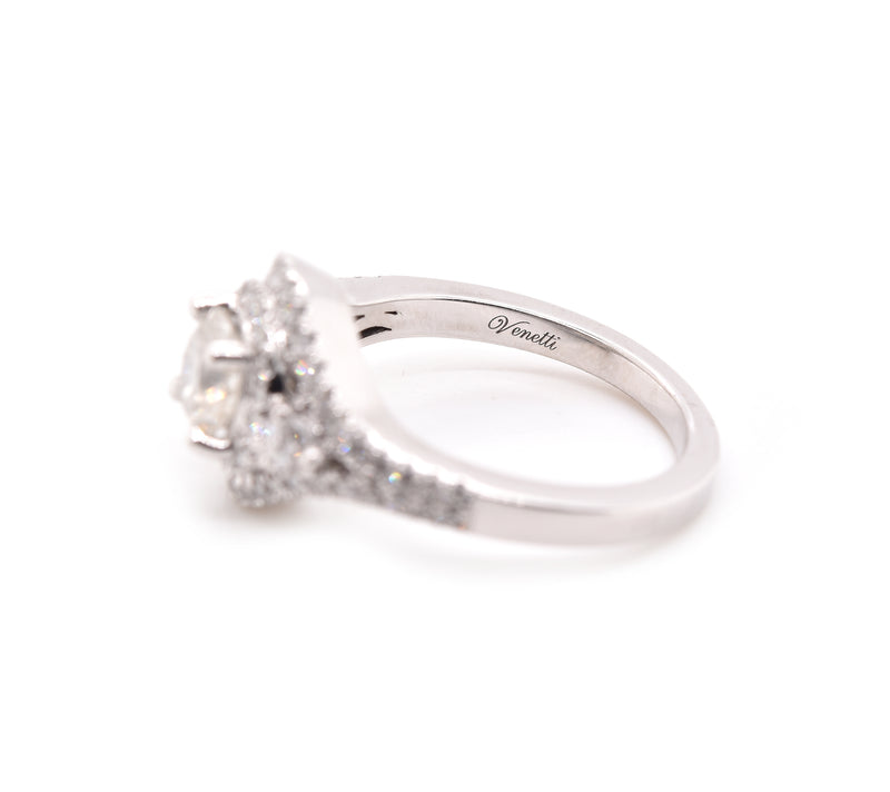 14 Karat White Gold Diamond Engagement Ring