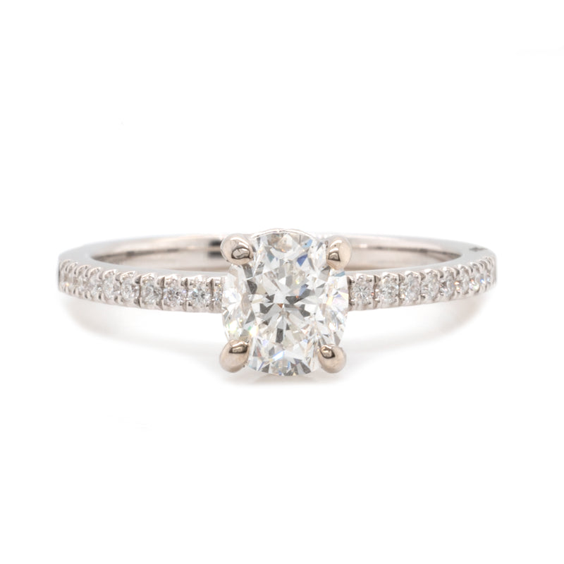 14 Karat White Gold 1.00ct Oval Diamond Engagement Ring