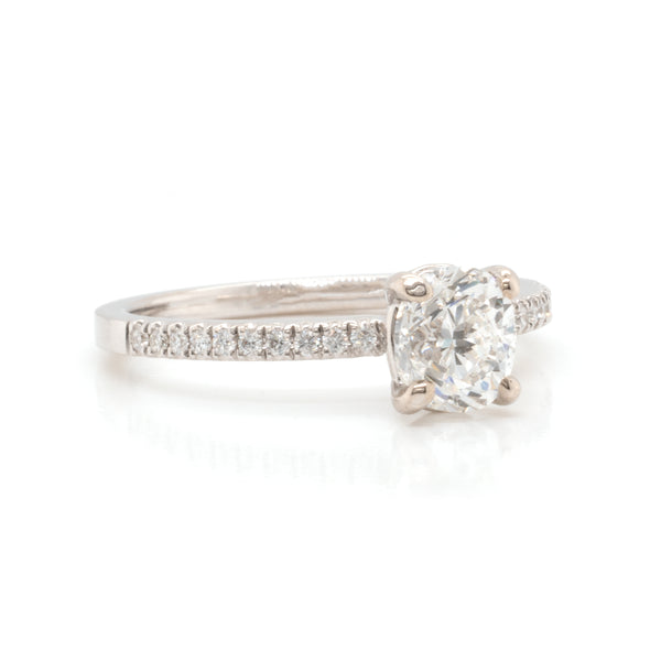14 Karat White Gold 1.00ct Oval Diamond Engagement Ring