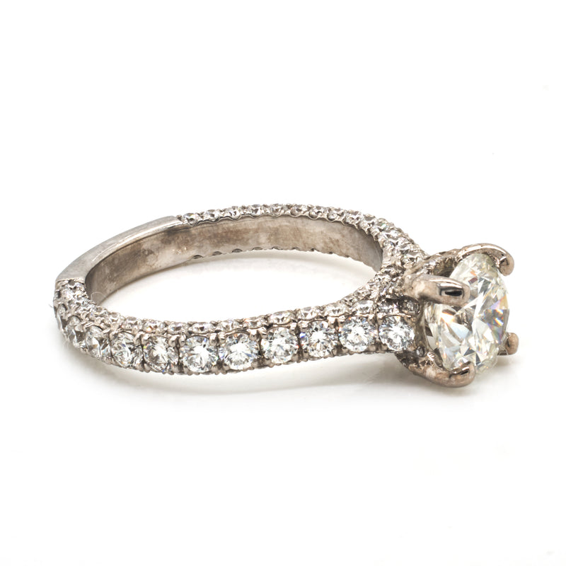 14 Karat White Gold 1.21ct Round Diamond Engagement Ring