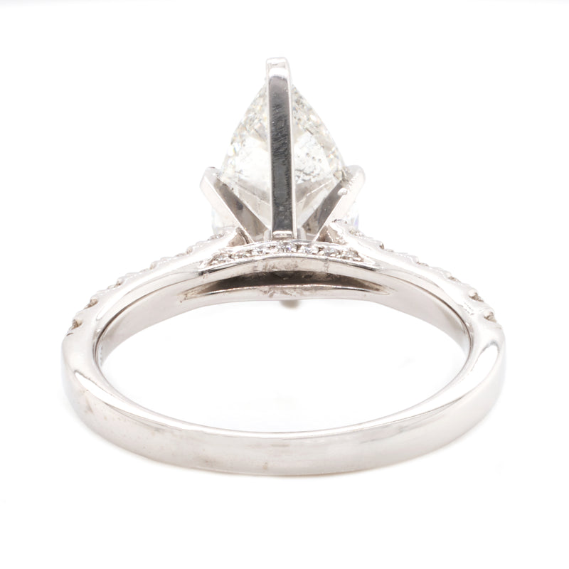 14 Karat White Gold Pear Cut Diamond Engagement Ring