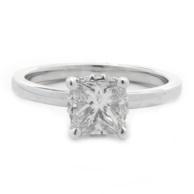 14 Karat White Gold 0.78ct Princess Cut Diamond Engagement Ring