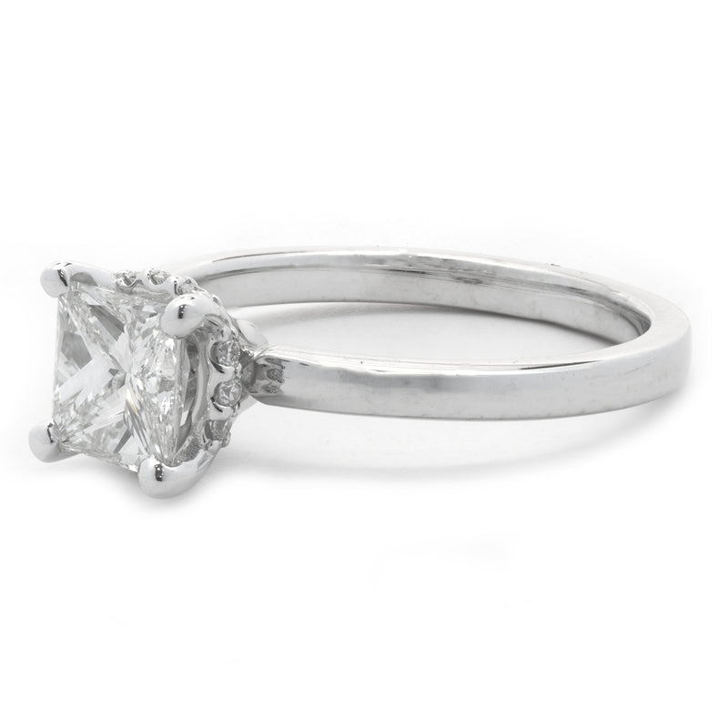 14 Karat White Gold 0.78ct Princess Cut Diamond Engagement Ring