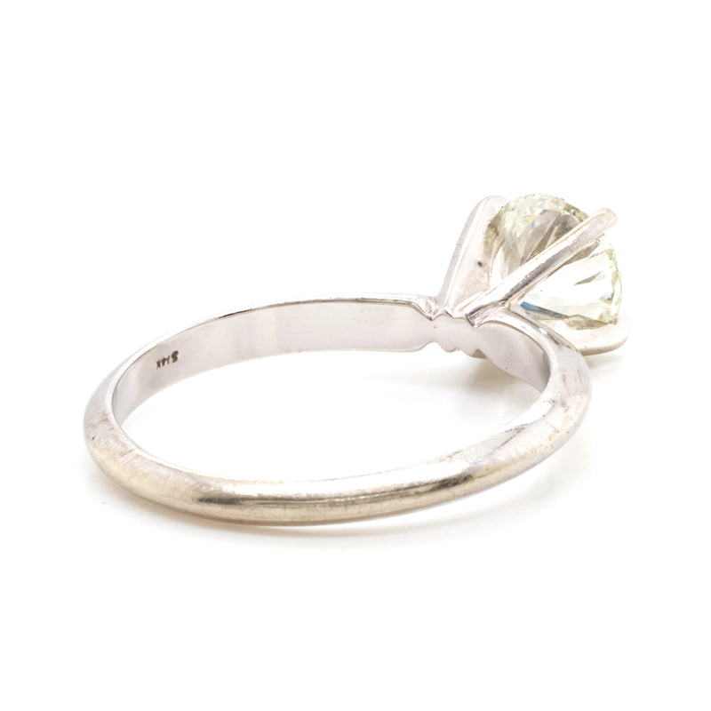14 Karat White Gold 1.00ct Round Brilliant Cut Diamond Engagement Ring