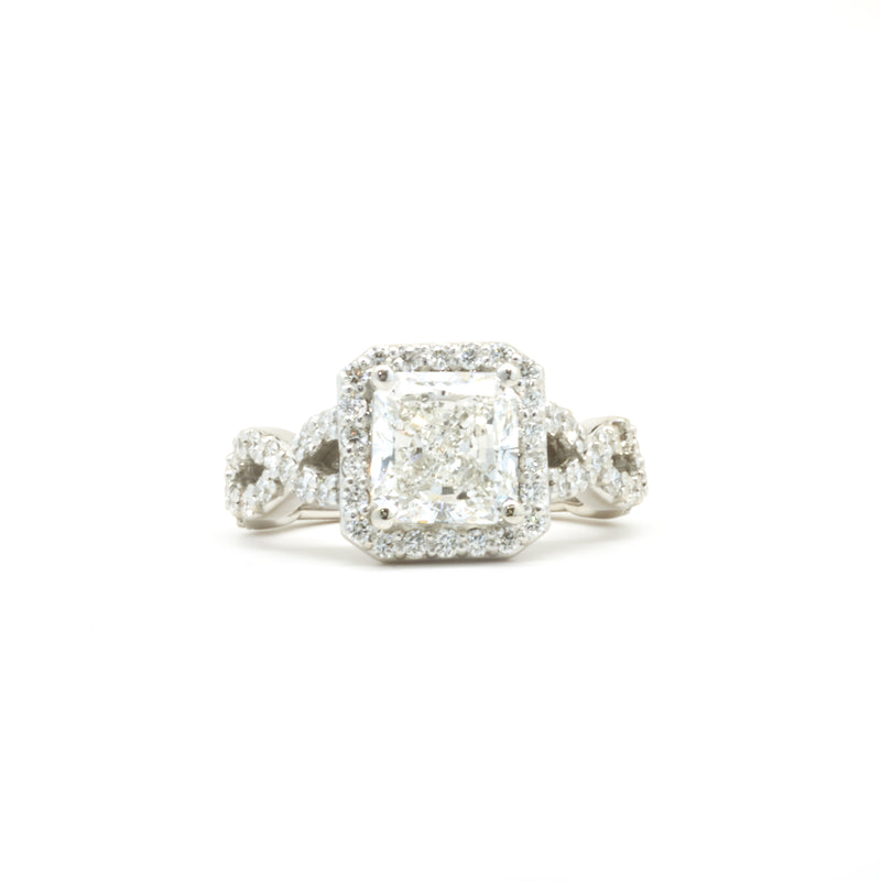 Platinum 2.01ct Radiant Cut Diamond Engagement Ring
