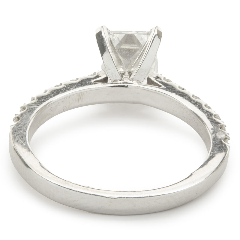 14 Karat White Gold Radiant Cut Diamond Engagement Ring