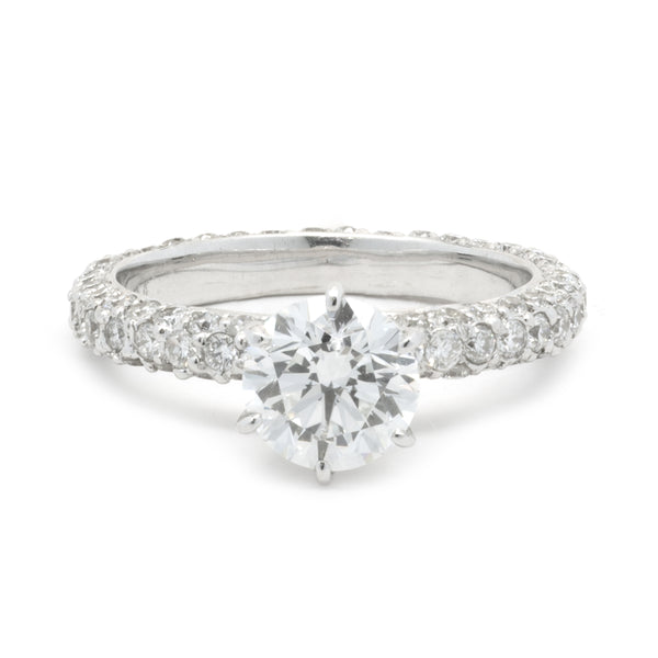 14 Karat White Gold 1.20ct Round Brilliant Cut Diamond Engagement Ring