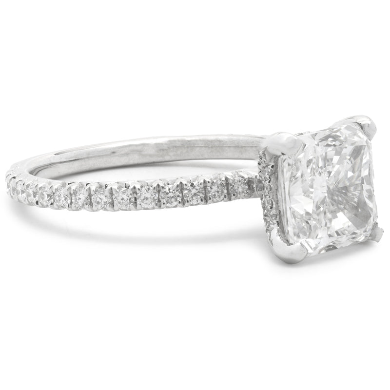 14 Karat White Gold Radiant Cut Diamond Engagement Ring