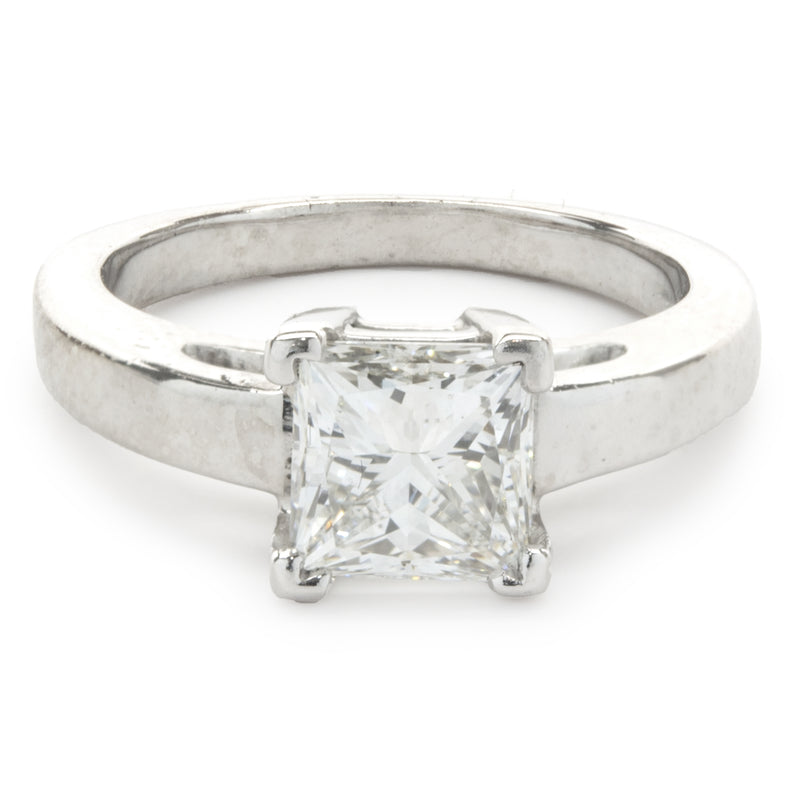 Platinum Princess Cut Solitaire Engagement Ring