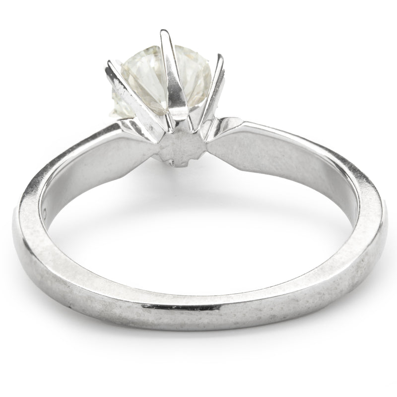 14 Karat White Gold Round Brilliant Diamond Engagement Ring