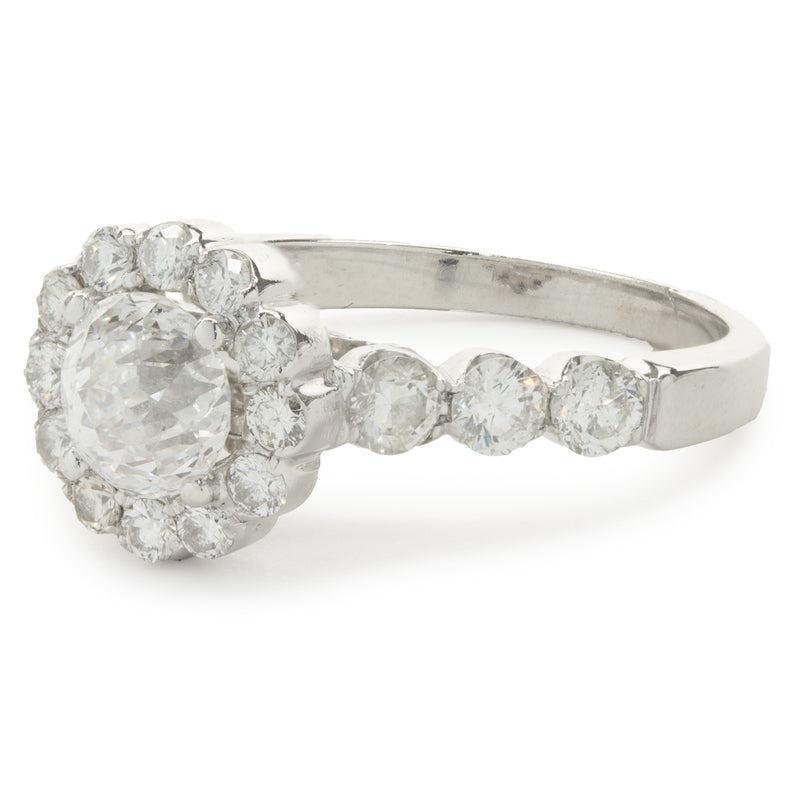 14 Karat White Gold Crown of Light Diamond Engagement Ring