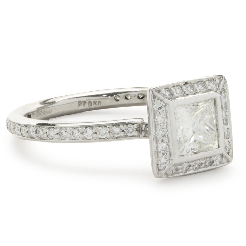 Ritani Platinum Princess Cut Diamond Engagement Ring