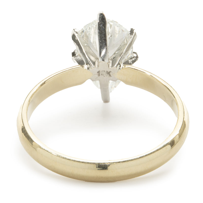 14 Karat Yellow Gold Pear Cut Diamond Engagement Ring (Lab Grown)