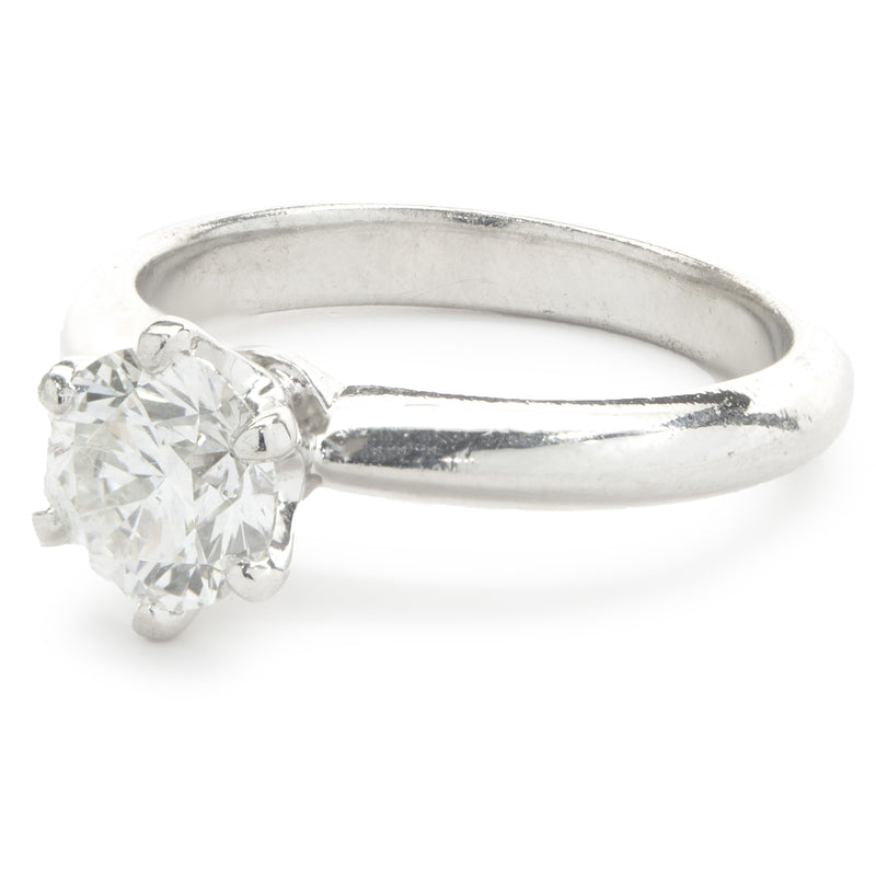 Platinum Round Brilliant Cut Diamond Engagement Ring