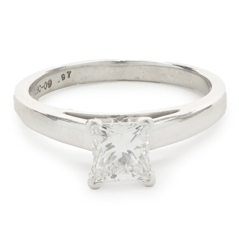 Platinum Princess Cut Leo Diamond Engagement Ring
