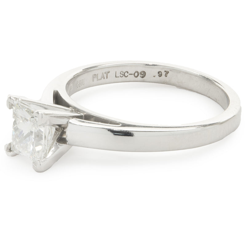 Platinum Princess Cut Leo Diamond Engagement Ring