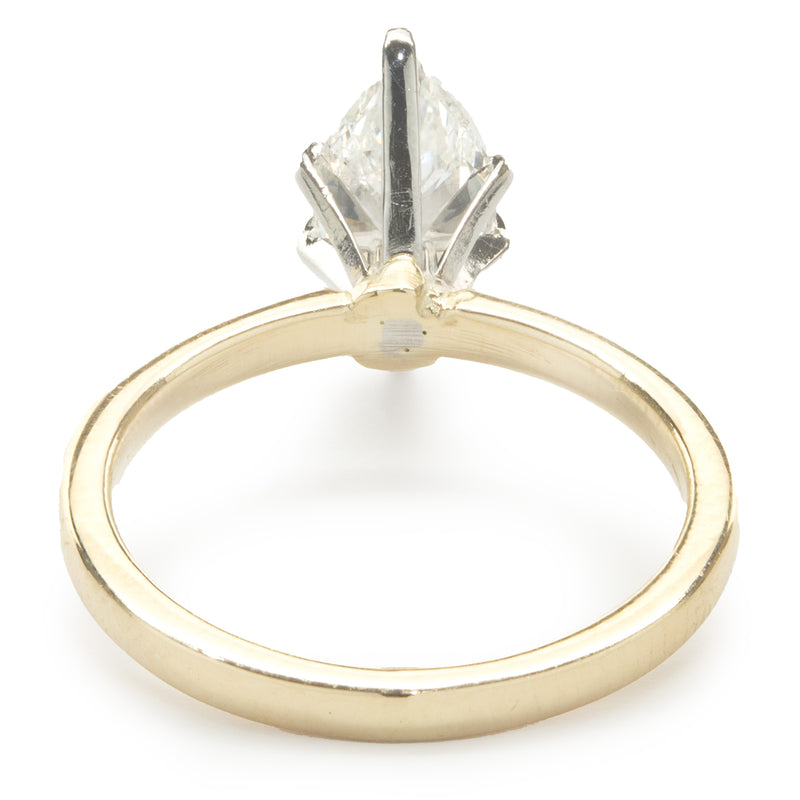 14 Karat Yellow Gold Marquise Cut Diamond Engagement Ring