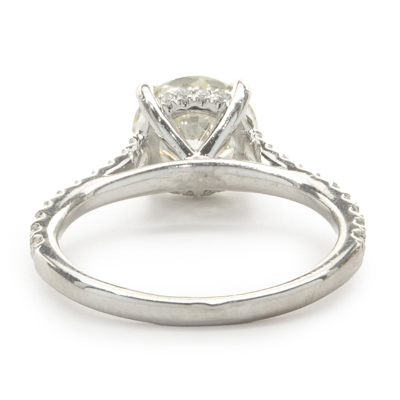 14 Karat White Gold Round Brilliant Cut Diamond Engagement Ring