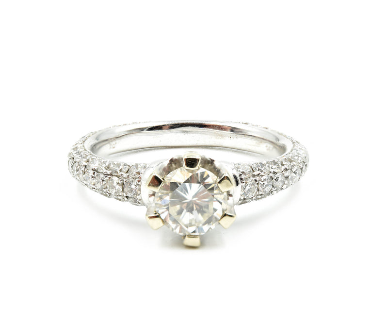 0.75 Carat Round Brilliant Cut Diamond 14k White Gold Engagement Ring