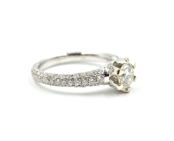 0.75 Carat Round Brilliant Cut Diamond 14k White Gold Engagement Ring