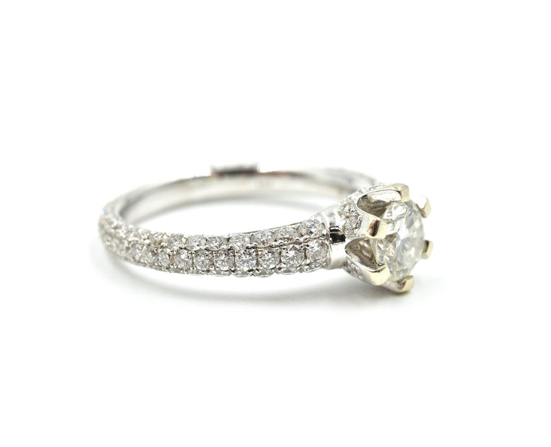0.75 Carat Round Brilliant Cut Diamond 14k White Gold Engagement Ring