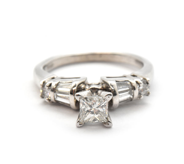Princess Cut 0.40 Carat Diamond Platinum Engagement Ring