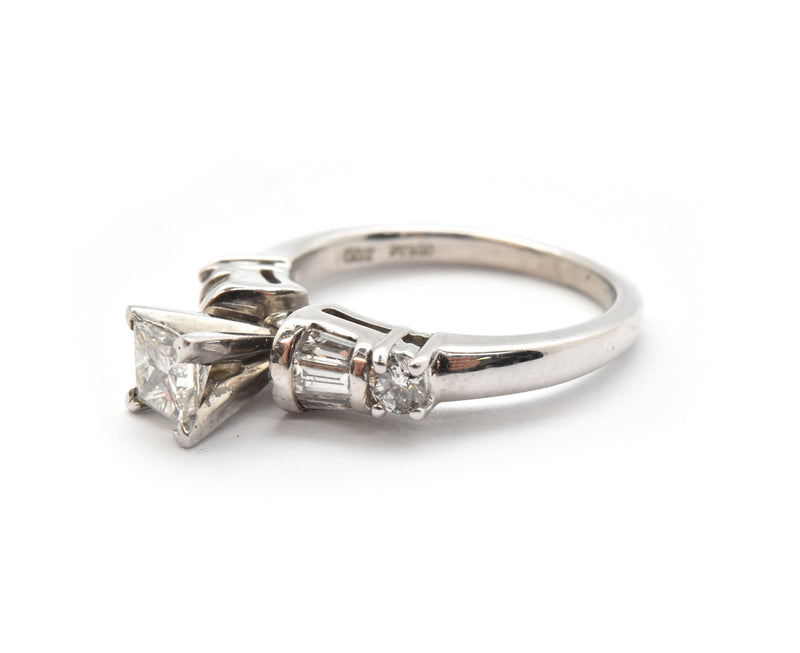 Princess Cut 0.40 Carat Diamond Platinum Engagement Ring