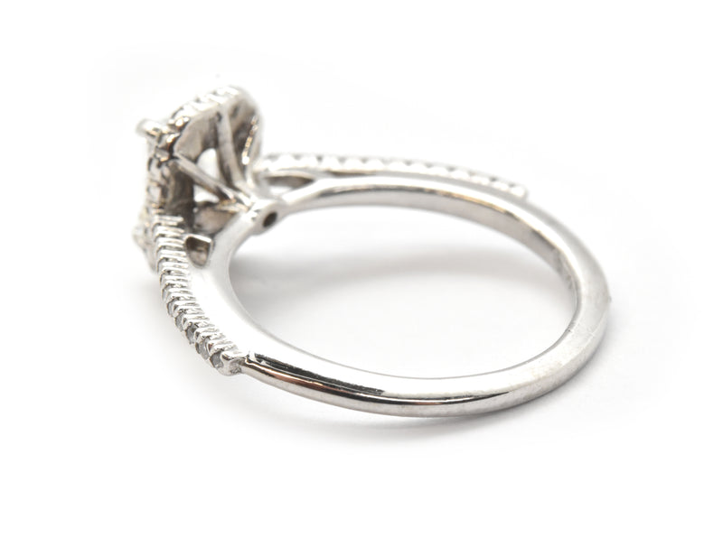 14k White Gold And GIA 1.07ct Emerald-Cut Diamond Ring With Accents