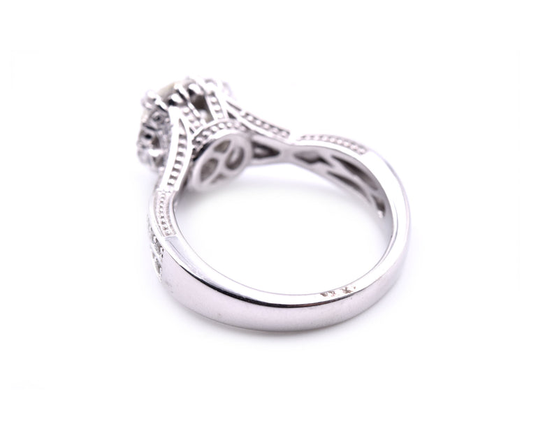 Round Brilliant Cut 1.14 Carat Diamond 14k White Gold Engagement Ring