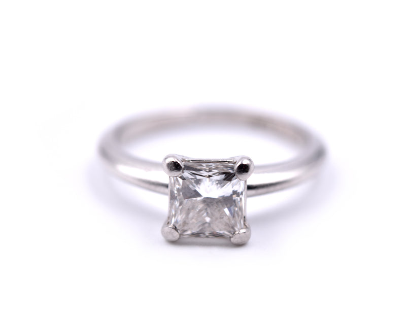 1.00ct Princess Cut Platinum Diamond Engagement Ring