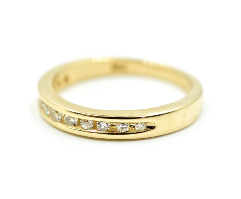 Diamond Channel Set Wedding Band 14k Yellow Gold