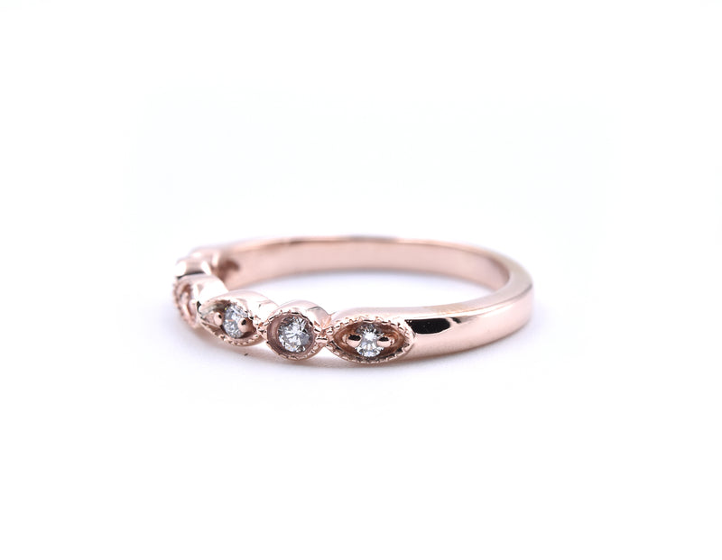 14k Rose Gold Diamond Wedding Band