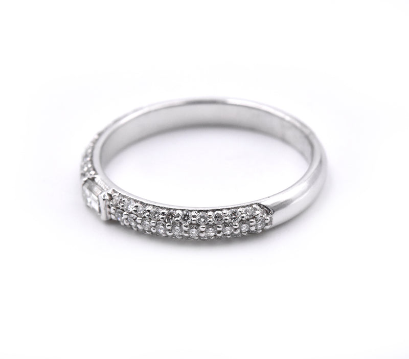 14k White Gold Diamond Wedding Band