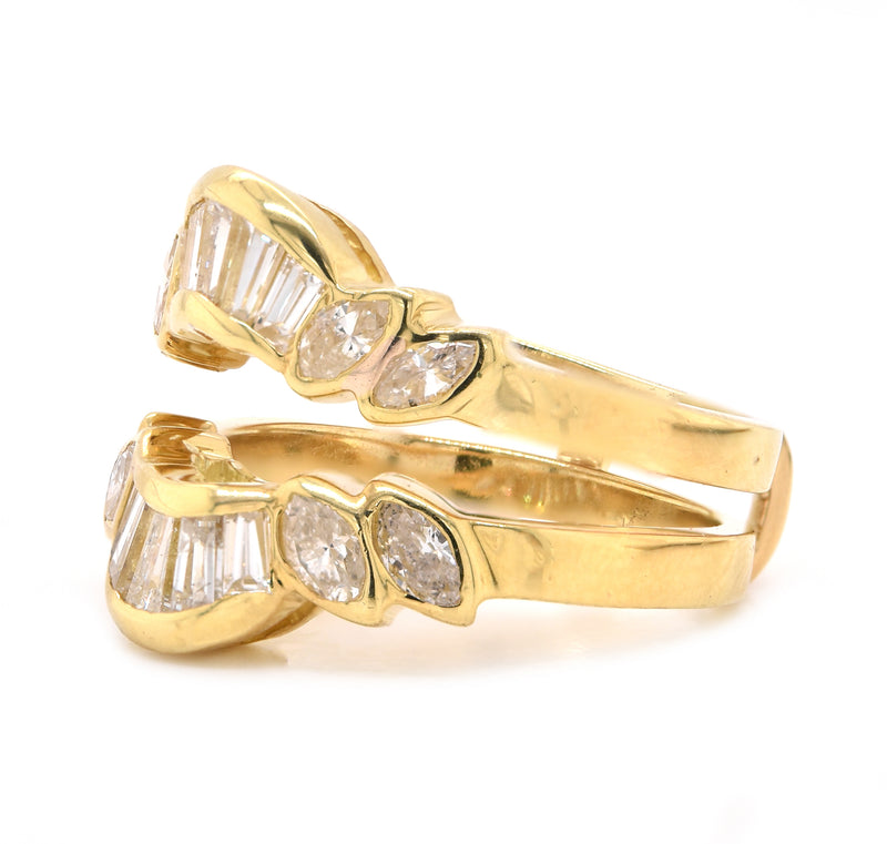 18 Karat Yellow Gold Diamond Ring Guard