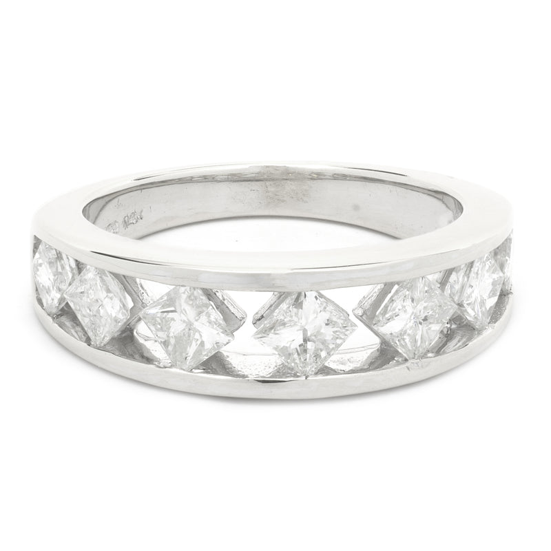 14 Karat White Gold Diamond Band