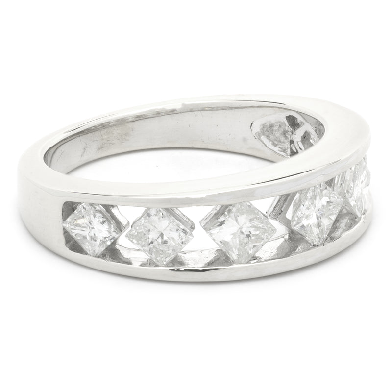 14 Karat White Gold Diamond Band