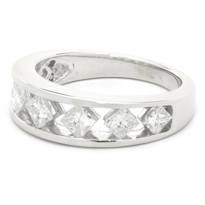 14 Karat White Gold Diamond Band