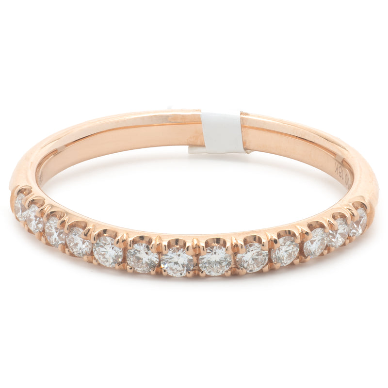 18 Karat Rose Gold Diamond Band