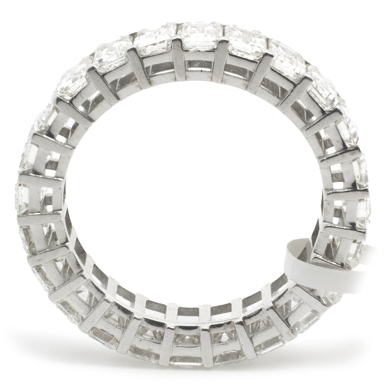 18 Karat White Gold Emerald Cut Diamond Eternity Band