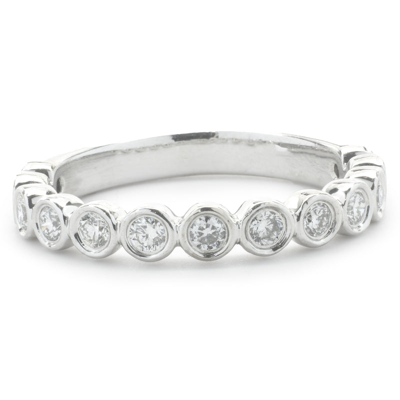14 Karat White Gold Diamond Band