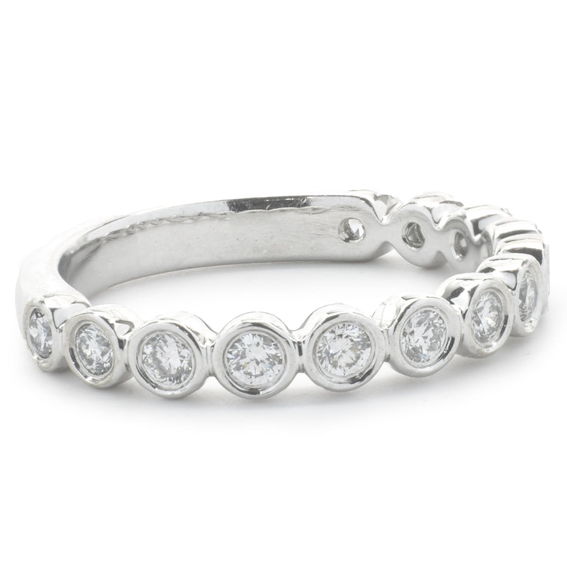 14 Karat White Gold Diamond Band