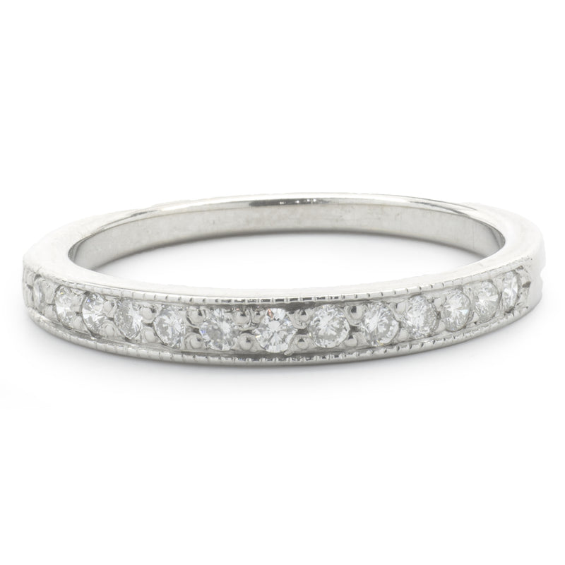 14 Karat White Gold Diamond Band