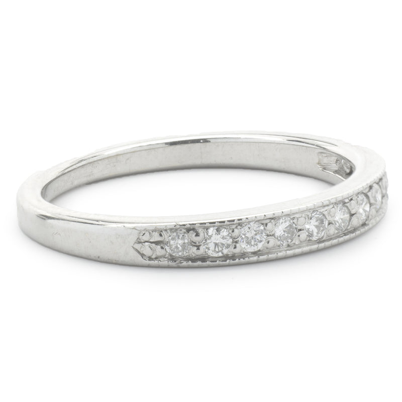 14 Karat White Gold Diamond Band
