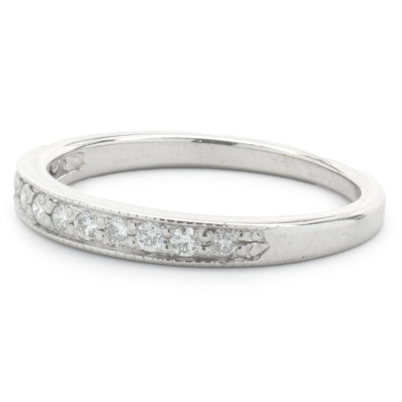 14 Karat White Gold Diamond Band