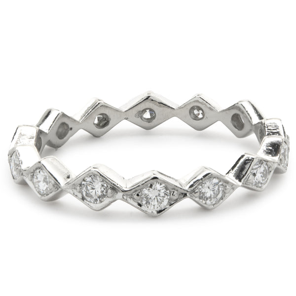 Platinum Diamond Geometric Band